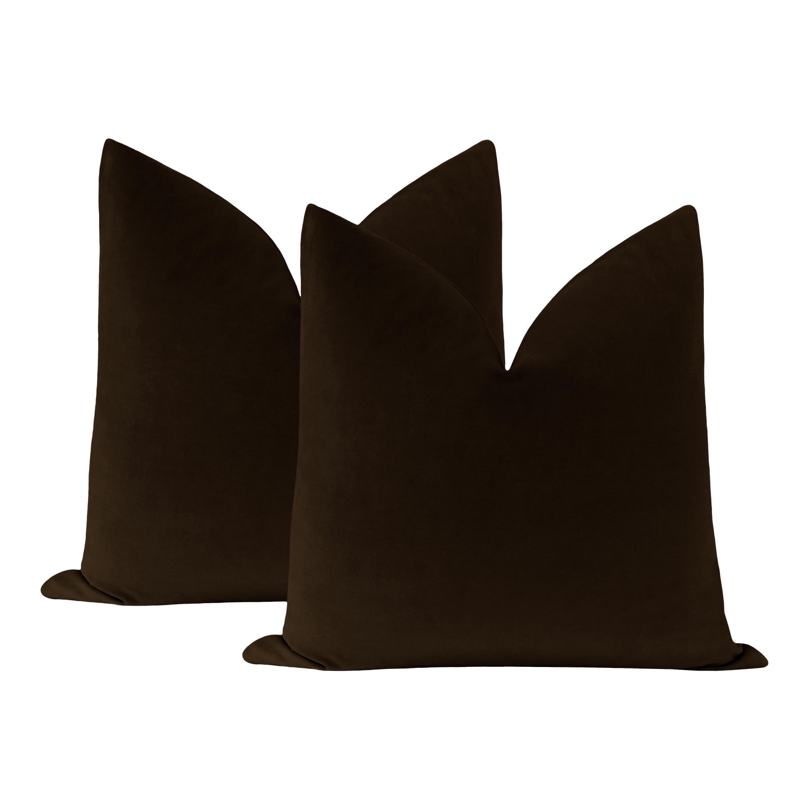 22" Chocolate Velvet Pillows a Pair Chairish