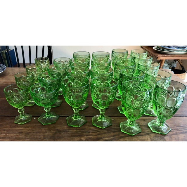 Fostoria Green Moonstone Sherbet Glasses Set 4 For Sale - Image 10 of 10