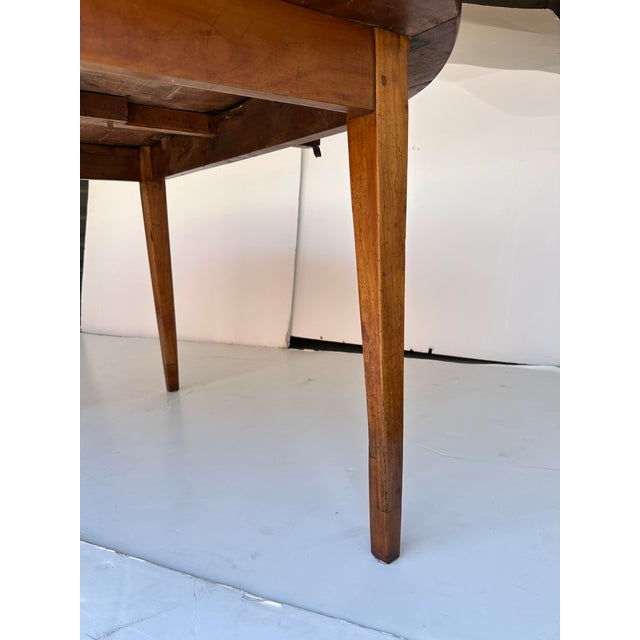 French Provincial Drop-Leaf Table of Cherrywood With Round Top For Sale - Image 15 of 18