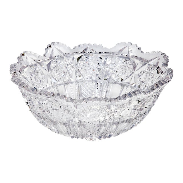 Early 20th Century American Brilliant Cut Crystal Bowl For Sale