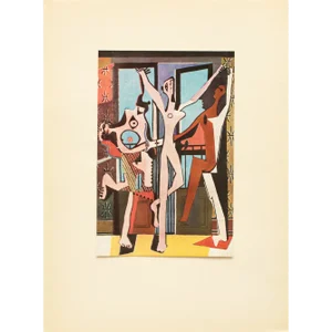 1960s After Pablo Picasso "The Dancers", Period Cubist Full-Color Print