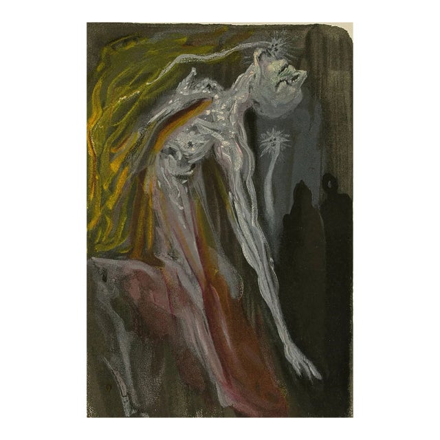 1960s Salvador Dali Woodcut Hell 9 the Furies For Sale
