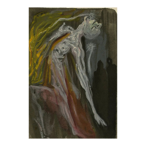 1960s Salvador Dali Woodcut Hell 9 the Furies