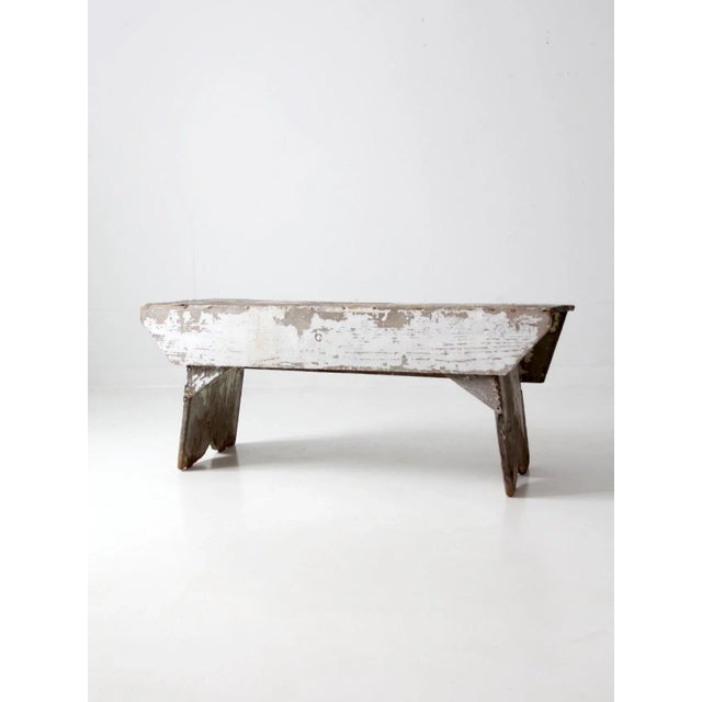 Antique Primitive Farmhouse Bench For Sale - Image 10 of 13