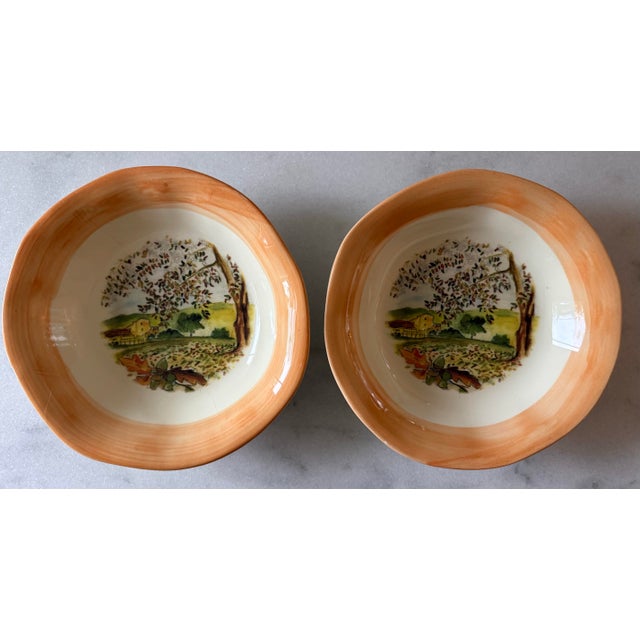 Vintage Italian Hand Painted Pasta Bowls by Ceramiche Tadinate - a Pair For Sale - Image 4 of 9