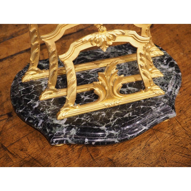 A Small French Louis XV Style Carved Marble and Gilt Bronze Letter Carrier, 20th C. For Sale - Image 10 of 18