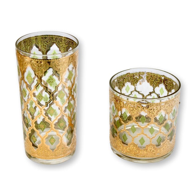 Mid 20th Century Mid 20th Century Mid Century Modern Culver Valencia Gilt Glassware Set, 11 Pieces For Sale - Image 5 of 10