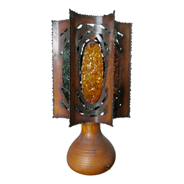 Large Brutalist Lamp from Accolay, 1960s For Sale