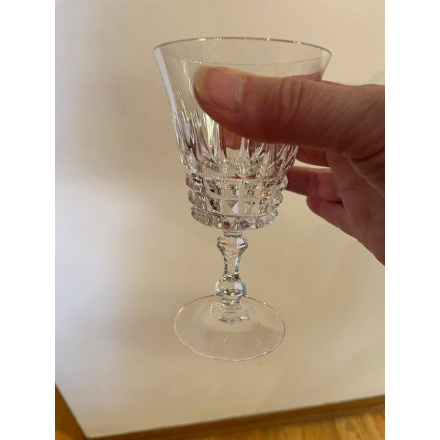 Elegant vintage stemware by Cristal D’Arques in the Durand line. Water and wine glasses in the Tuilleries Villandry...