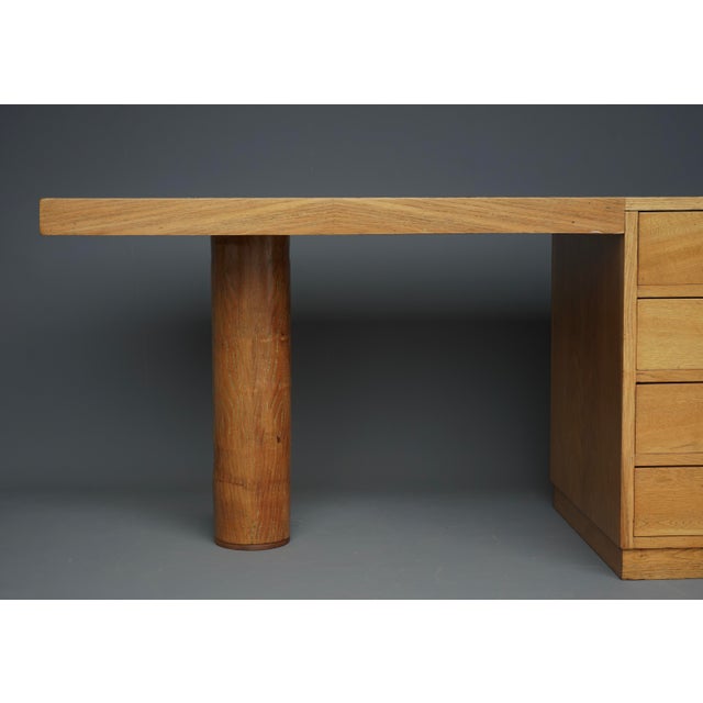 Brown Art Deco French Freestanding Desk in Ash, 1930s For Sale - Image 8 of 18