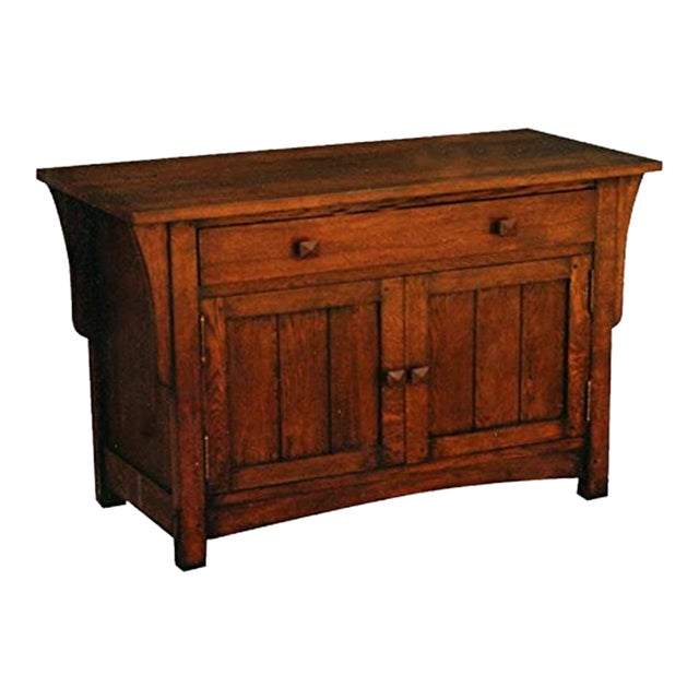 Crafters and Weavers Mission Oak Cabinet - Walnut For Sale