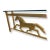 Vintage mid 20 Century Gilded Iron with Horse Design and Glass Top Console Table.