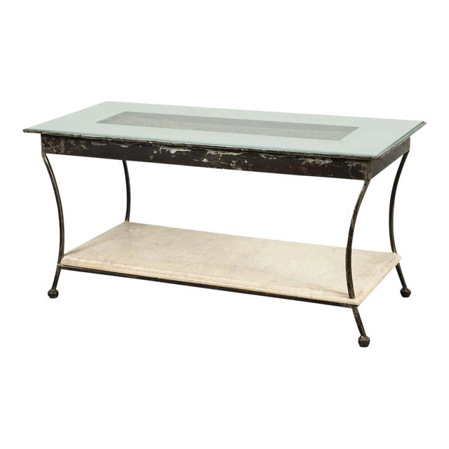 Asian Architectural Temple Stone Panel From India Made Into a Coffee Table For Sale