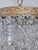 1960s Vintage Filigree Floral Brass Rim With French Pendalogue Crystal Chandelier For Sale - Image 5 of 8
