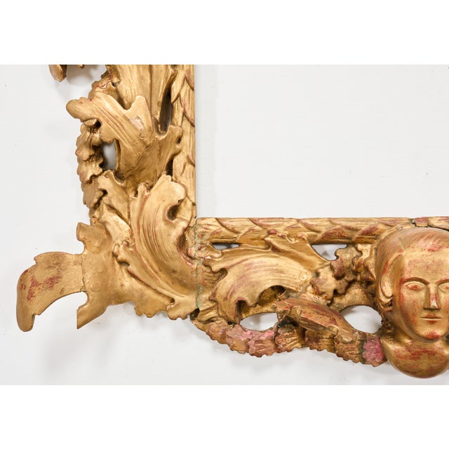 Gold 18th Century Italian Baroque Carved Giltwood Picture Mirror Frame For Sale - Image 8 of 18
