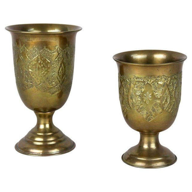 Antique Biedermeier Brass Goblets, 1860, Set of 2 For Sale - Image 14 of 14