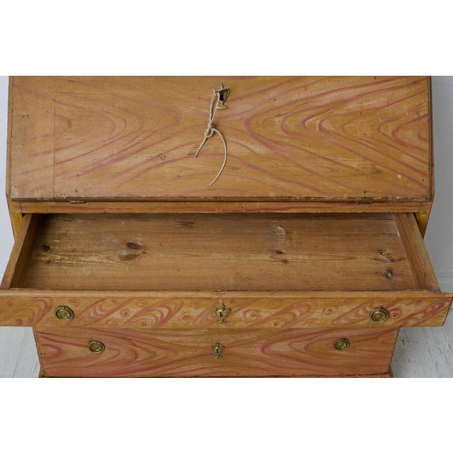 Swedish Folk Art Secretaire in Pine For Sale - Image 12 of 16