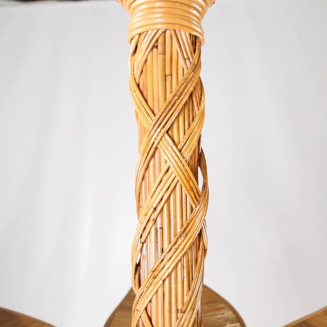 Vintage Rattan Leaf Chandelier For Sale - Image 9 of 11