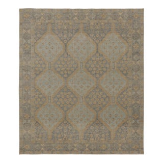 Rug & Kilim’s Persian Afshar-Inspired Distressed Rug, Geometric Patterns in Blue For Sale