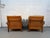 Wood Vintage Modern Patterned Wood and Cane Lounge Chairs For Sale - Image 7 of 13