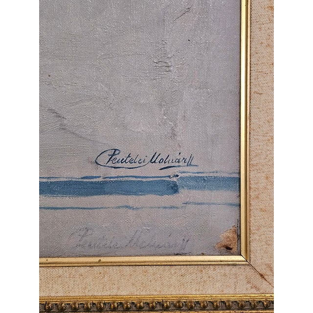 Wood Antique Oil on Canvas Roses Still Life- Signed Pentelei-Molnar For Sale - Image 7 of 12