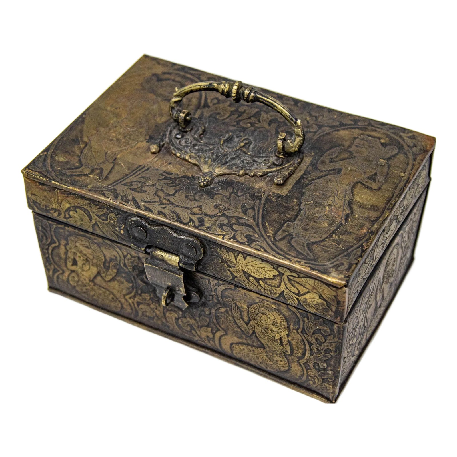 Antique Anglo Indian Bronze Jewelry Box | Chairish