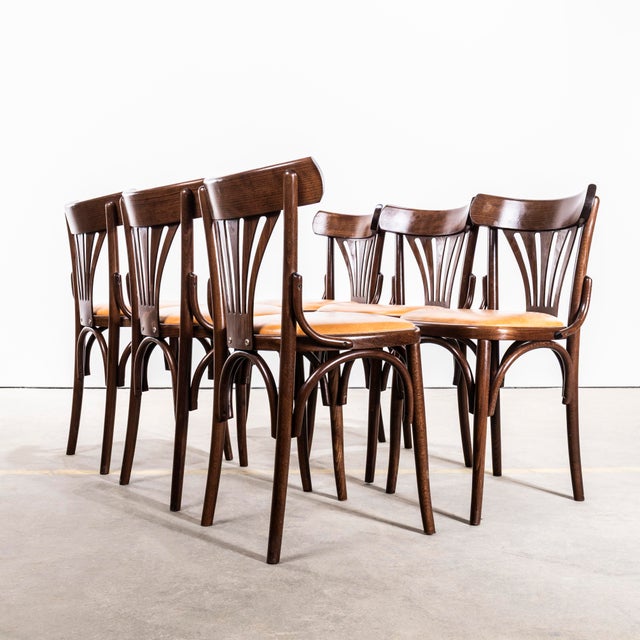Upholstered Fan Back Bentwood Dining Chair, 1960s, Set of 4 For Sale - Image 9 of 10