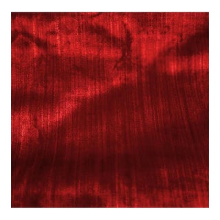 Dark Ruby Red Satin Velveteen Upholstery Fabric- 1 Yard & 33 Inches For Sale