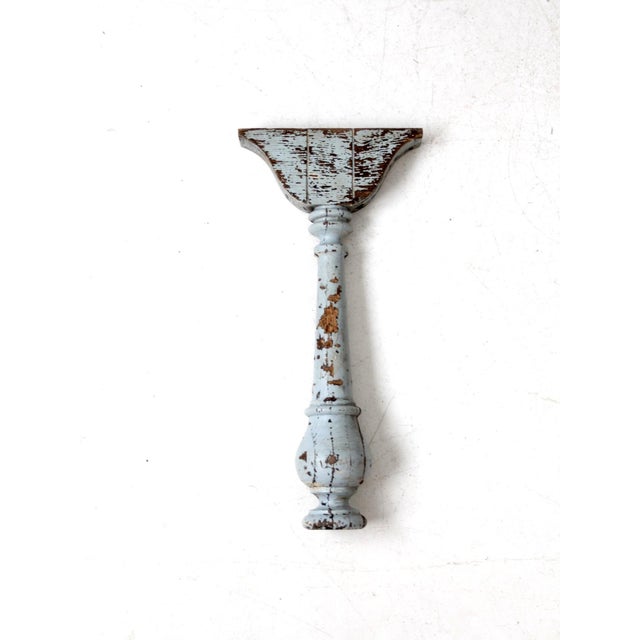 Early 20th Century Antique Distressed Blue Baluster Fragment For Sale - Image 5 of 11