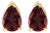 14K Yellow Gold 6x4MM Pear Shaped Red Garnet Solitaire Stud Earrings For Sale