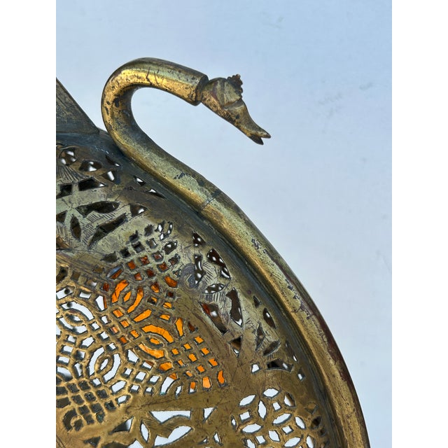 Brass Antique Moroccan Pierced Bass Floor Lamp. For Sale - Image 8 of 10