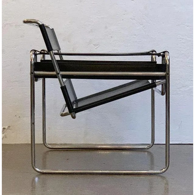 Modernist Leather Chair With Chrome Frame For Sale In Austin - Image 6 of 13