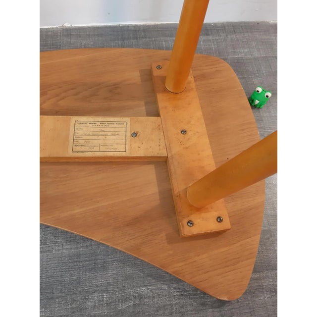 Vintage Czechoslovak Boomerang Beech Side Table from Ledenecky Nabytek, 1960s For Sale - Image 13 of 18