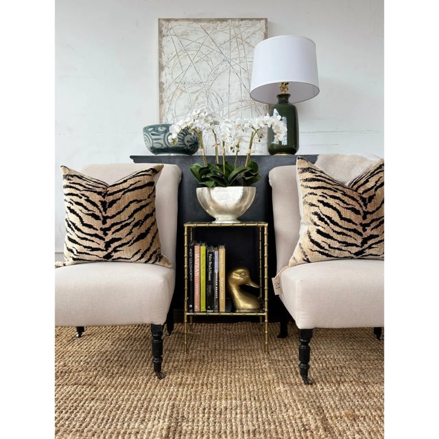 Brass Two Tier Side Table For Sale - Image 4 of 4