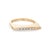 Stylish diamond square band crafted in 14 karat yellow gold (circa 1970s). 7 diamonds total an estimated 0.04 carats...