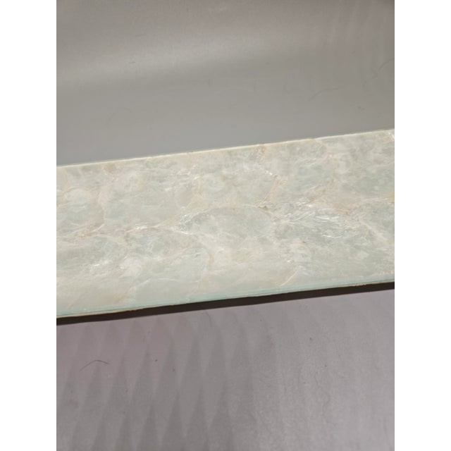 Mediterranean Vintage Glass and Capiz Shell Long Tray For Sale - Image 3 of 4