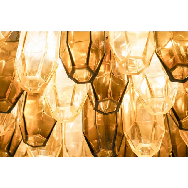 Prismatico Amber and Taupe Compact Glass Chandelier by S. Piattelli For Sale - Image 13 of 18