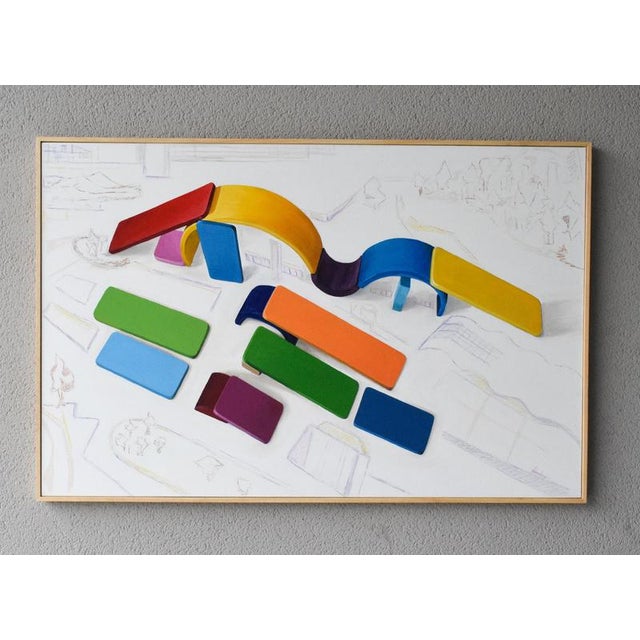 Peter Eisenman, Architectural Abstraction with Block Structure, 2026, Acrylic on Canvas For Sale - Image 4 of 13