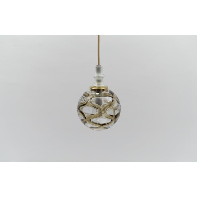 Space Age Petit Opal Glass Hanging Lamp with Chrome, 1960s Germany For Sale - Image 4 of 7