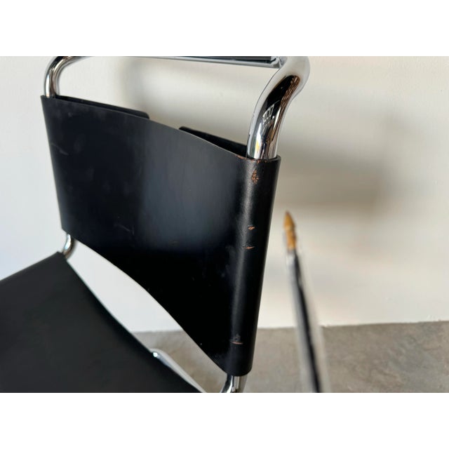 1960's Mies Van Der Rohe Leather Mr10 Chair for Knoll For Sale - Image 10 of 12