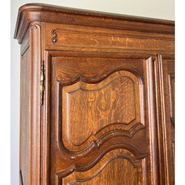 Vintage French Louis XVI Style Wardrobe in Oak For Sale - Image 4 of 16