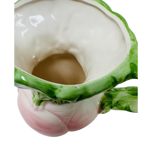 Pink Vintage Majolica-Style Pink Radish Pitcher by Plus One Gifts For Sale - Image 8 of 10