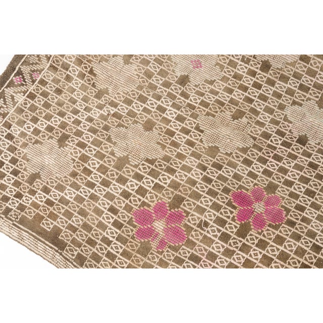 Ethnic Geometric Wool Kilim Rug For Sale - Image 10 of 18