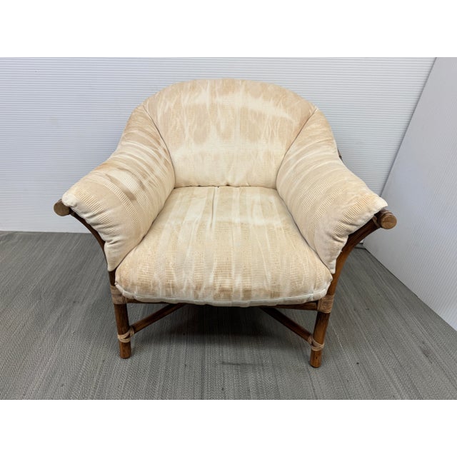 Design Plus Gallery presents a Modern Organic Rattan Lounge Chair from McGuire Furniture. This is an oversized organic...