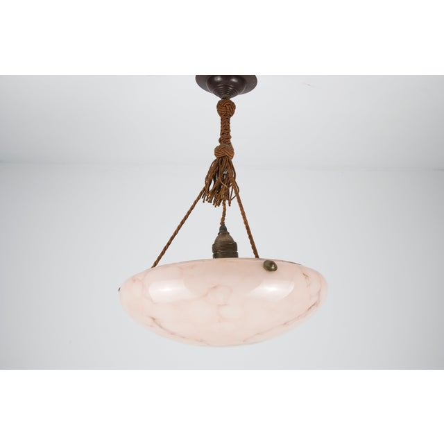 Round Art Deco Glass Pedant Lamp, 1930s, Germany For Sale - Image 6 of 11