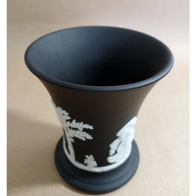 Elegant and timeless, this **Vintage Wedgwood Black Basalt Jasperware Vase** is a beautiful example of classic Wedgwood...