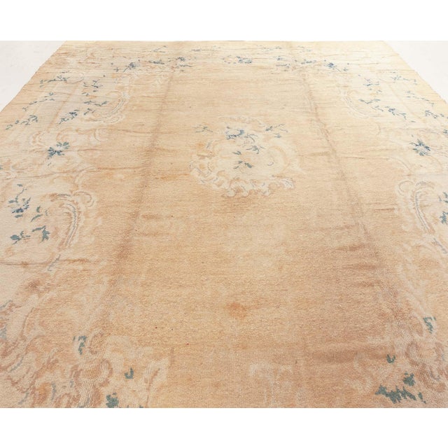 Textile 1920s Antique Turkish Angora Oushak Rug For Sale - Image 7 of 8