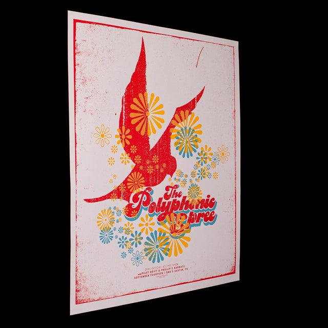 This is a decorative concert poster for The Polyphonic Spree. An American, screenprinted music art poster, monogrammed by...