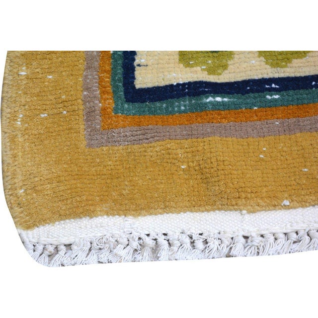 1950s Vintage Chinese Art Deco Hand Knotted Wool Rug, 9'8x13'3 For Sale - Image 5 of 6