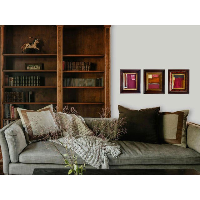 2020s "Velvet Desire" Abstract Art in Antique Frame, Red Abstract Painting by JTS For Sale - Image 5 of 10